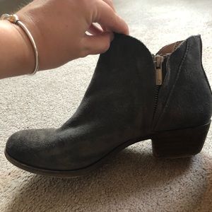 Gray suede lucy brand booties